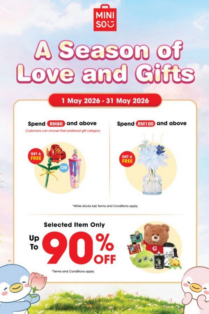 MINISO-Malaysia-Mothers-Day-Promotion 1–31 May 2026: MINISO Malaysia, Mother’s Day Promotion, Massive Storewide Sale Up to 90% OFF + Free Gifts Nationwide Malaysia