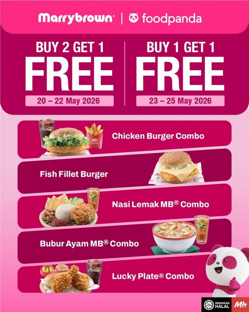 Marrybrown-Foodpanda-Special-Deals-Promotion 20-25 May 2026: Marrybrown Foodpanda Special Deals Promotion: Buy 2 Free 1 and Buy 1 Free 1 Delivery Giveaway Campaign Malaysia