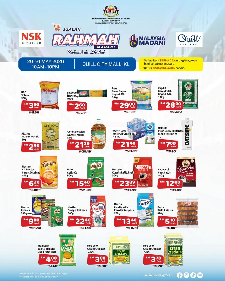NSK-Grocer-Jualan-Rahmah-Sale-at-Quill-City-Mall-2 20–21 May 2026: NSK Grocer Jualan Rahmah Sale at Quill City Mall, Kuala Lumpur – Massive Household Essentials Promotion