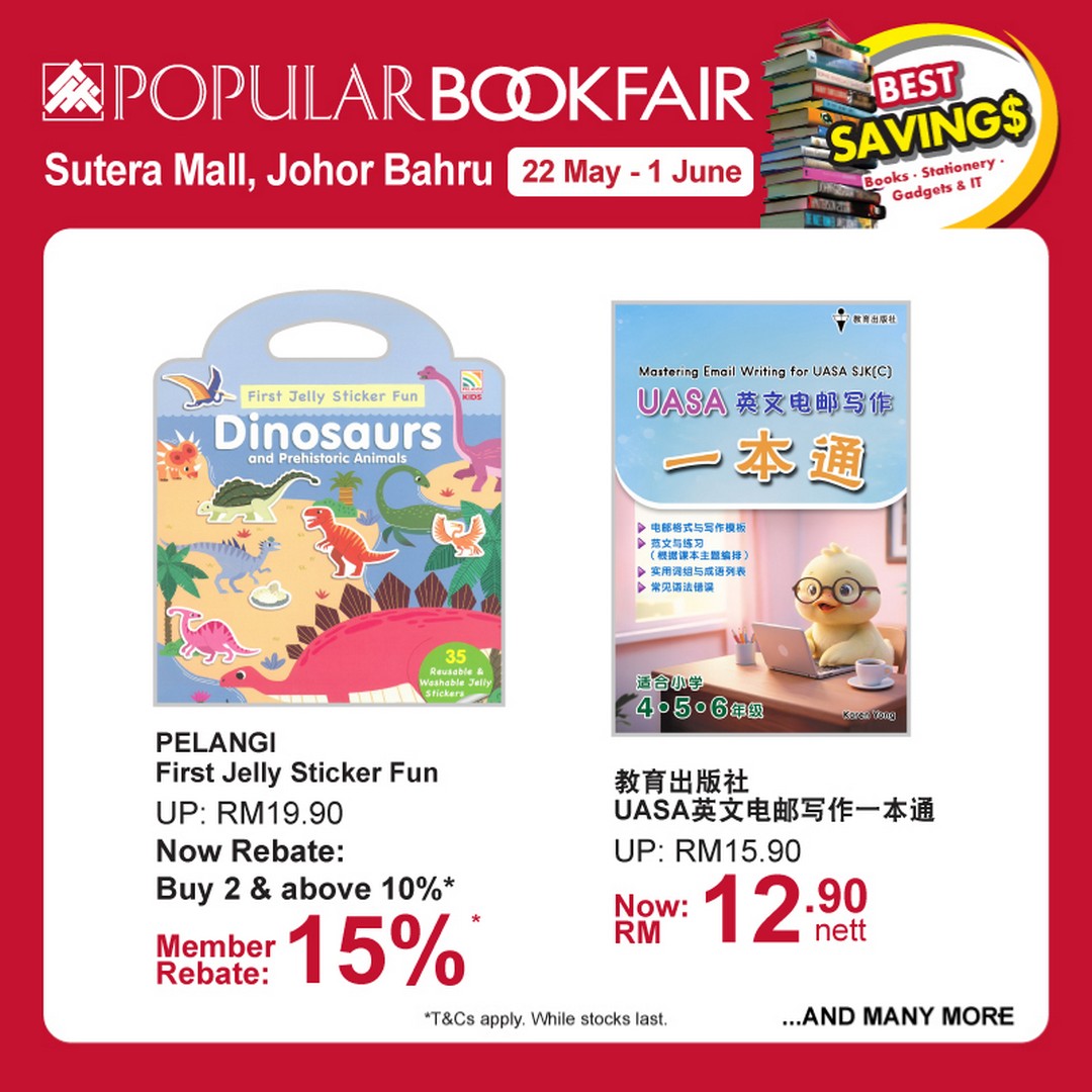 Popular-Bookfair-@-Sutera-Mall-Johor-Bahru-8 22 May–1 June 2026: Popular Bookfair @ Sutera Mall, Johor Bahru: Massive Book Sale Promotion with Discounts and Rebates Up to 66%