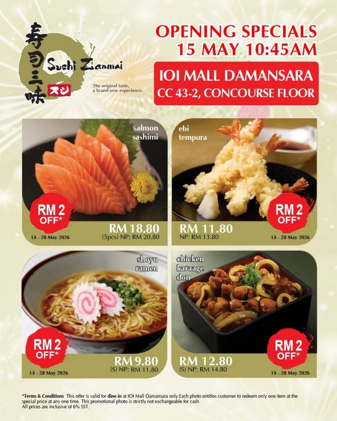Sushi-Zanmai-IOI-Mall-Damansara-Grand-Reopening-Promotion 15-28 May 2026: Sushi Zanmai IOI Mall Damansara Grand Reopening Promotion with RM2 OFF Signature Japanese Dishes at Their Newly Refreshed Outlet