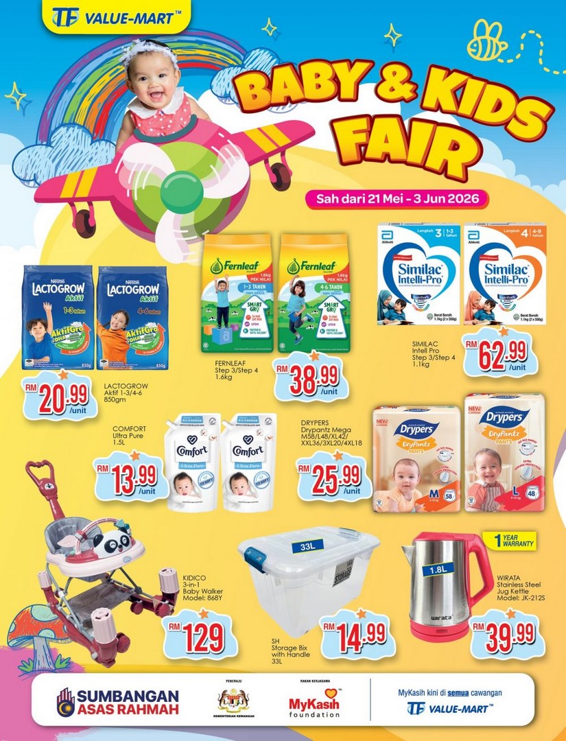 TF-Value-Mart-Baby-Kids-Fair-Promotion 21 May–3 June 2026: TF Value-Mart Baby & Kids Fair Promotion: Massive Savings, Touch ‘n Go Credit Rewards & Free Gifts Nationwide Sale