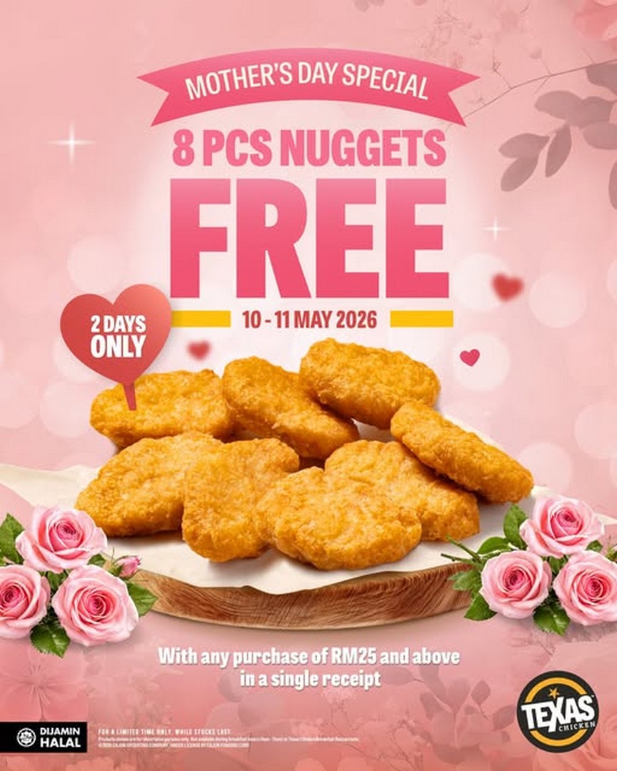 Texas-Chicken-Malaysia-Mothers-Day-Promotion 10-11 May 2026: Texas Chicken Malaysia Mother’s Day Promotion – Free 8pc Nuggets with Minimum RM25 Spend at Participating Outlets