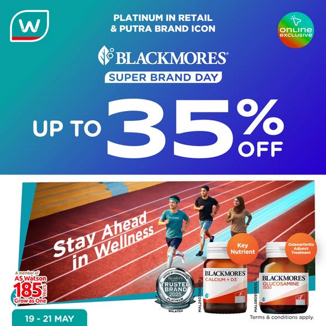 Watsons-Malaysia-Blackmores-Online-Promotion-with-Up-to-35-Off Now till 21 May 2026: Watsons Malaysia Blackmores Online Promotion with Up to 35% Off, RM35 Voucher Savings and Free Gifts on Health Supplements