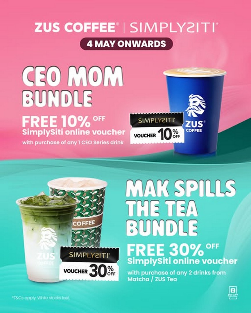 ZUS-Coffee-x-SimplySiti-Mothers-Day-Bundle-Promotion 4 May 2026 onwards: ZUS Coffee x SimplySiti Mother’s Day Bundle Promotion Giveaway with Free Beauty Vouchers via App Pickup and Delivery Malaysia