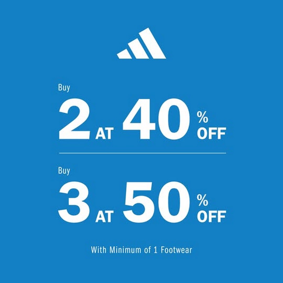 adidas-Factory-Outlet-May-Special-Sale-at-Mitsui-Outlet-Park-KLIA-Sepang 8–11 May 2026: adidas Factory Outlet May Special Sale at Mitsui Outlet Park KLIA Sepang, Buy 2 Get 40% Off Buy 3 Get 50% Discount Promotion