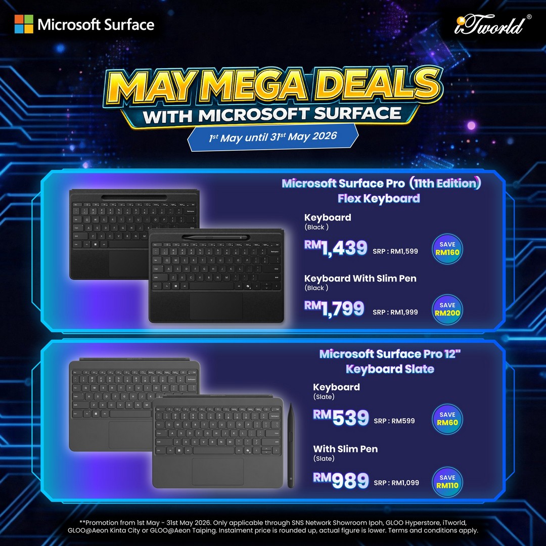 iTworld-Malaysia-Microsoft-Surface-Copilot-PC-Promotion-5 1-31 May 2026: iTworld Malaysia Microsoft Surface Copilot+ PC Promotion with Free Gifts Worth Up to RM1,308, RM50 GrabFood Voucher and 50% OFF Microsoft 365 Family Sale