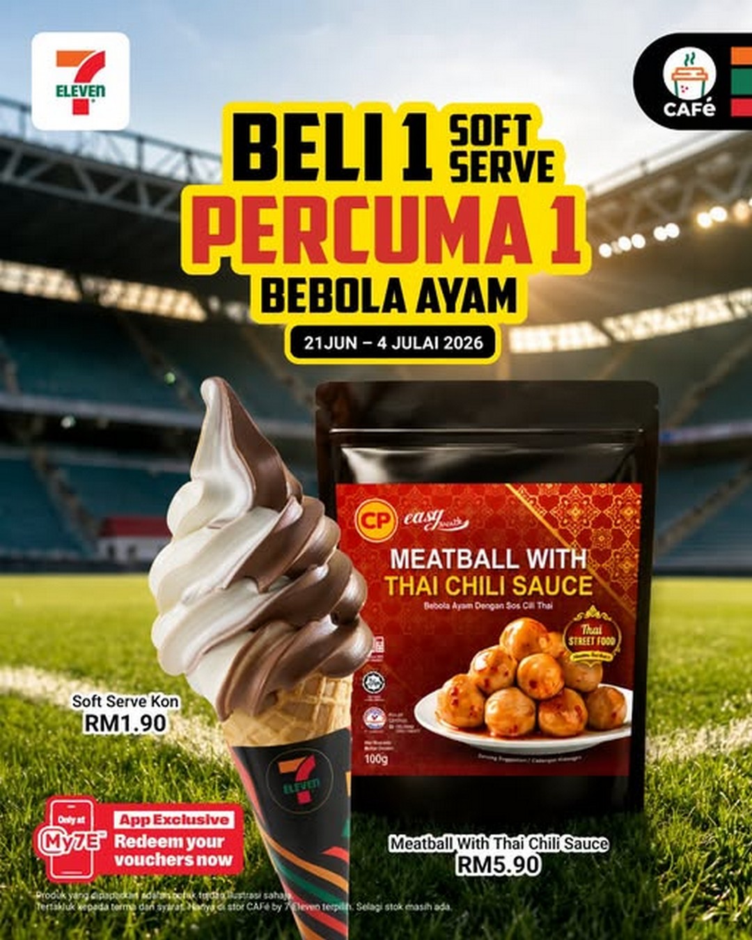 7-Eleven-Malaysia-Buy-1-Free-1-Soft-Serve-CP-Chicken-Meatball-Promotion 21 June–4 July 2026: 7-Eleven Malaysia Buy 1 Free 1 Soft Serve & CP Chicken Meatball Promotion at CAFé by 7-Eleven Selected Stores