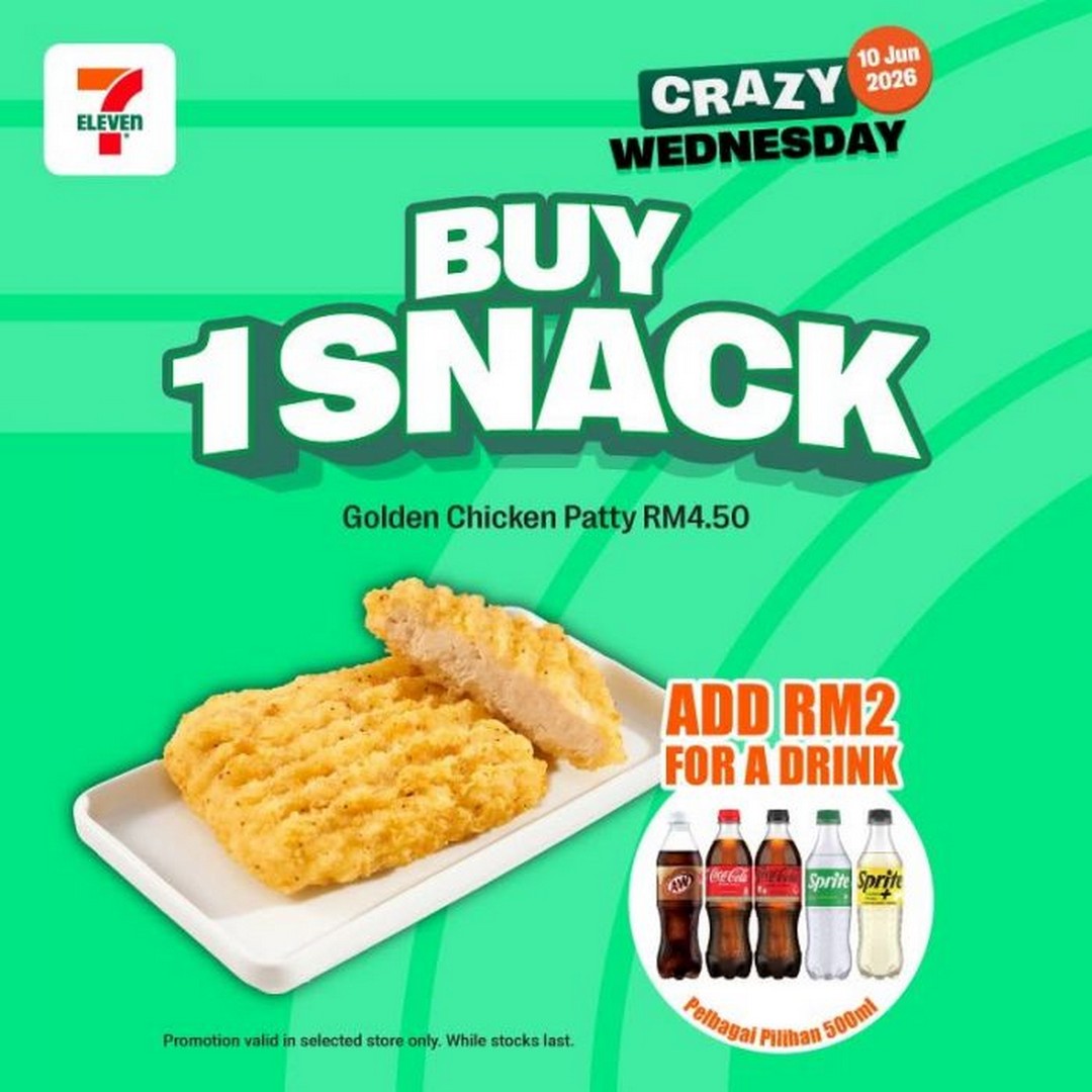 7-Eleven-Malaysia-Crazy-Wednesday-Promotion-4 10 June 2026: 7-Eleven Malaysia Crazy Wednesday Promotion: Buy 1 Free 1, RM1 Deals & Midweek Snack Savings Sale Promotion