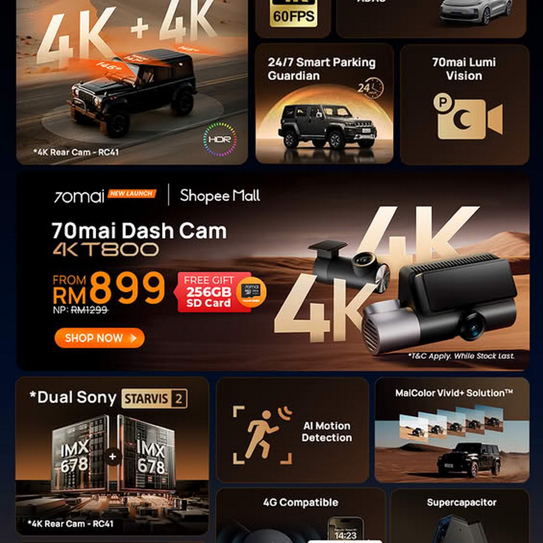70mai-Malaysia-4K-T800-Triple-Recording-Promotion 17 June 2026 onwards: 70mai Malaysia 4K T800 Triple Recording Promotion – Get a FREE 256GB SD Card and Drive Smarter with Advanced Protection