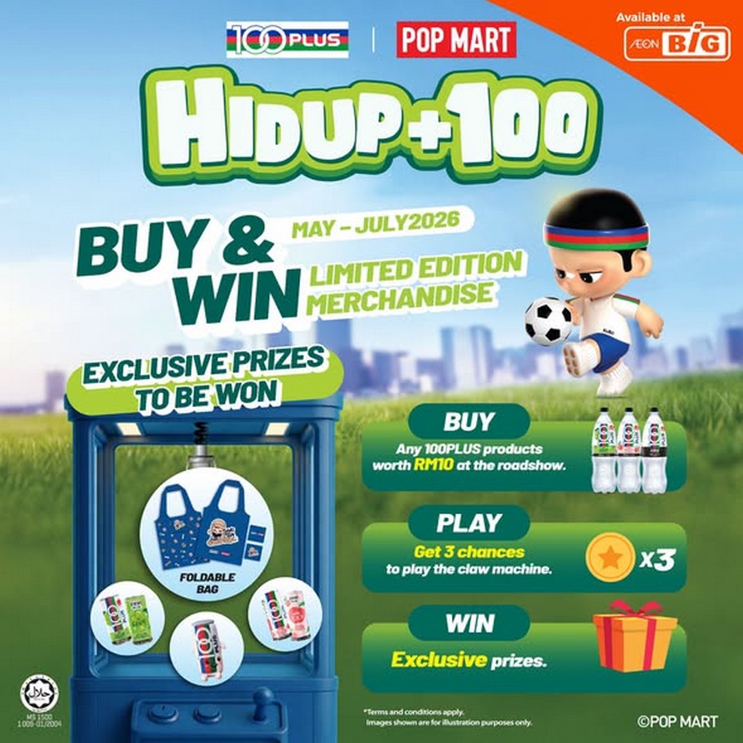AEON-BiG-Malaysia-Mid-Valley-2 24-30 June 2026: AEON BiG Malaysia Mid Valley: 100PLUS x POP MART KUBO Roadshow & Borneo Springs Promotion Event with Workshops, Prizes and Recycling Activities