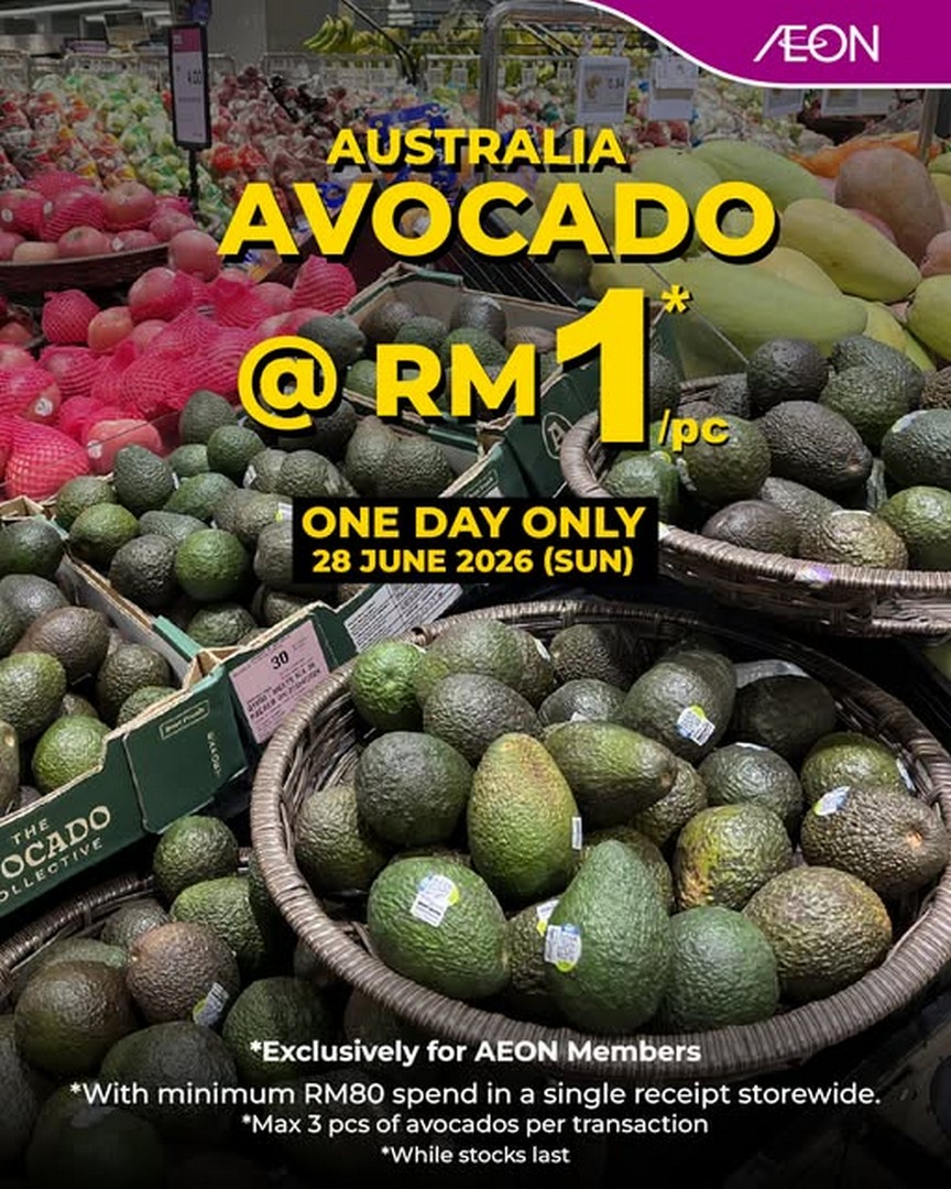 AEON-Malaysia-Australia-Avocados-RM1-Promotion 28 June 2026: AEON Malaysia Australia Avocados RM1 Promotion – Exclusive AEON Member Deal with Minimum RM80 Spend