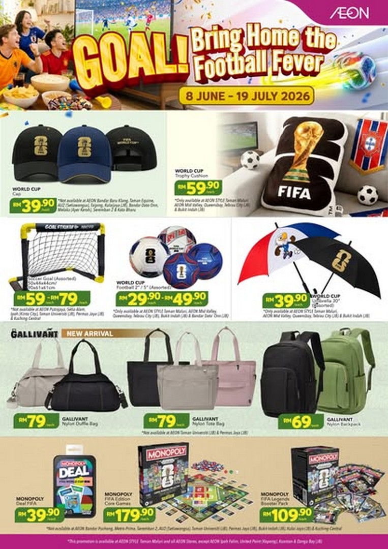 AEON-Malaysia-Goal-Bring-Home-the-Football-Fever-Sale 8 June–19 July 2026: AEON Malaysia “Goal! Bring Home the Football Fever” Sale Campaign – Massive Football Lifestyle Promotion Across Stores Nationwide