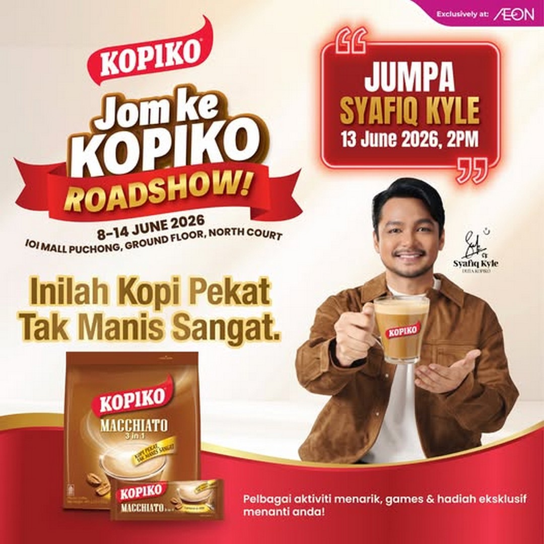 AEON-Malaysia-KOPIKO-Roadshow-at-AEON-IOI-Mall-Puchon 8–14 June 2026: AEON Malaysia KOPIKO Roadshow at AEON IOI Mall Puchong, Coffee Promotion & Giveaway Event