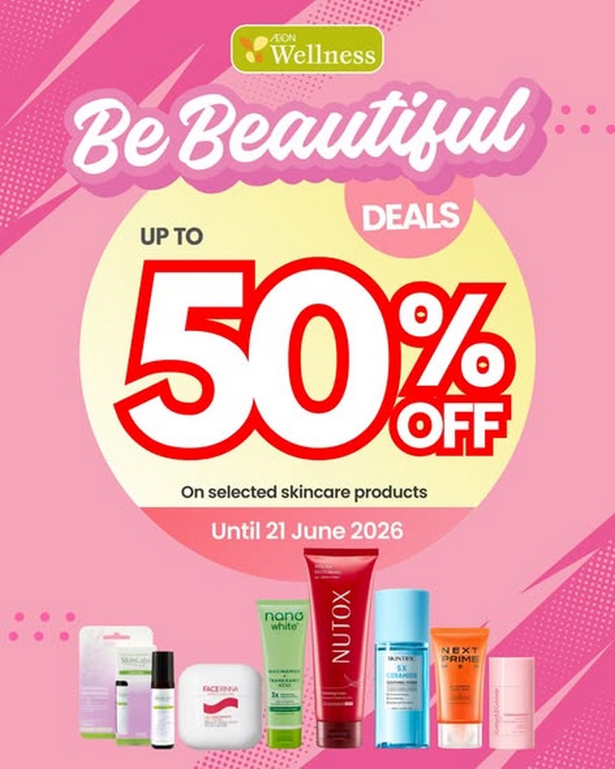 AEON-Wellness-Skincare-Savings-Promotion 17–21 June 2026: AEON Wellness Skincare Savings Promotion, Up to 50% Off Beauty Deals with Free Gift & RM10 Voucher Rewards
