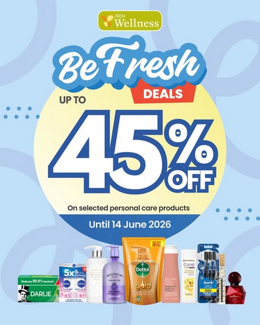 AEON-Wellness-Weekend-Self-Care-Promotion 12–14 June 2026: AEON Wellness Weekend Self-Care Promotion: Up to 45% Off Storewide Health, Beauty and Wellness Deals in Malaysia