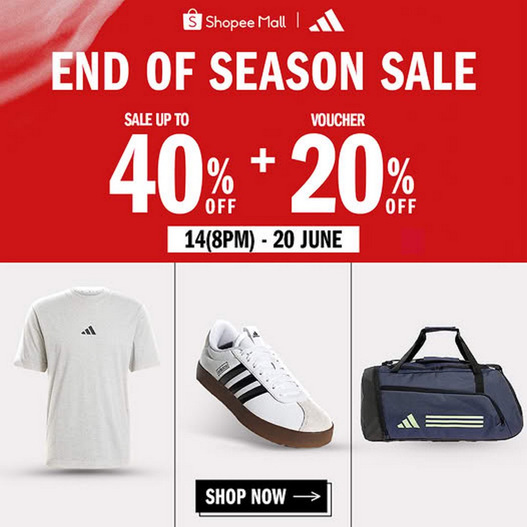 Adidas-End-of-Season-Sale-–-Enjoy-Storewide-30-Off 14-20 June 2026: Adidas End of Season Sale – Enjoy Storewide 30% Off Bestselling Sportswear and Footwear on Shopee Promotion