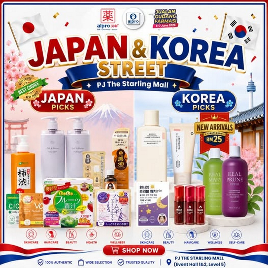Alpro-Pharmacy-Japan-Korea-Street-Warehouse-Sale 5-7 June 2026: Alpro Pharmacy Japan & Korea Street Warehouse Sale at The Starling Mall Petaling Jaya – Discover Beauty, Wellness and Self-Care Deals from RM25