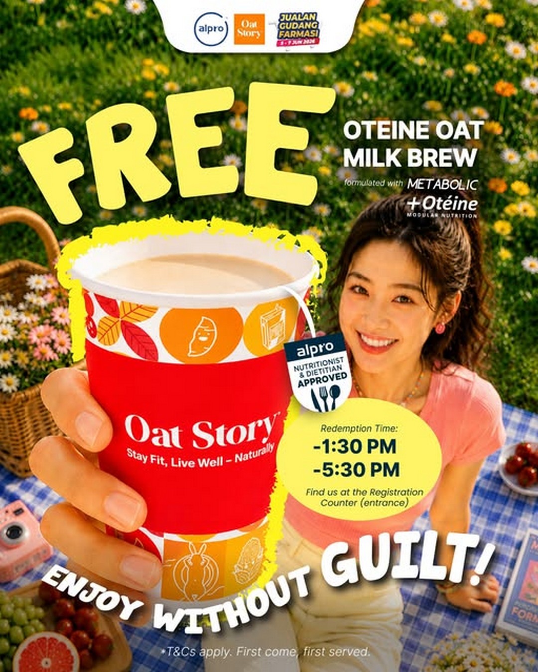 Alpro-Pharmacy-x-Oatstory-Oteine-Oat-Milk-Brew-Free-Redemption-Campaign 5-7 June 2026: Alpro Pharmacy x Oatstory Oteine Oat Milk Brew Free Redemption Campaign at The Starling Mall PJ – Limited Daily Cups Giveaway Promotion