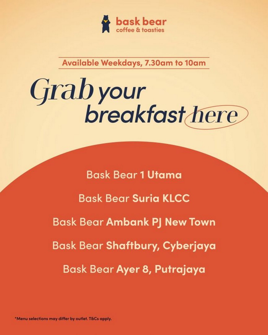 Bask-Bear-Coffee-Breakfast-Combo-Weekday-Morning-Promotion-2 10 June 2026 onward: Bask Bear Coffee, Breakfast Combo Weekday Morning Promotion, Coffee + Donut Deal from RM6.90 at Selected Outlets