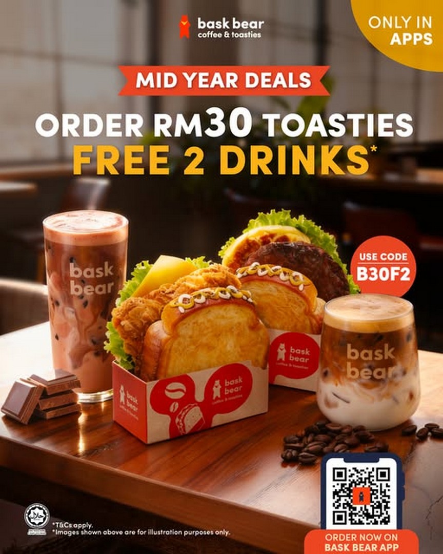 Bask-Bear-Coffee-Mid-Year-Appreciation-Promotion 24–30 June 2026: Bask Bear Coffee Mid-Year Appreciation Promotion – Spend RM30 and Enjoy 2 FREE Drinks