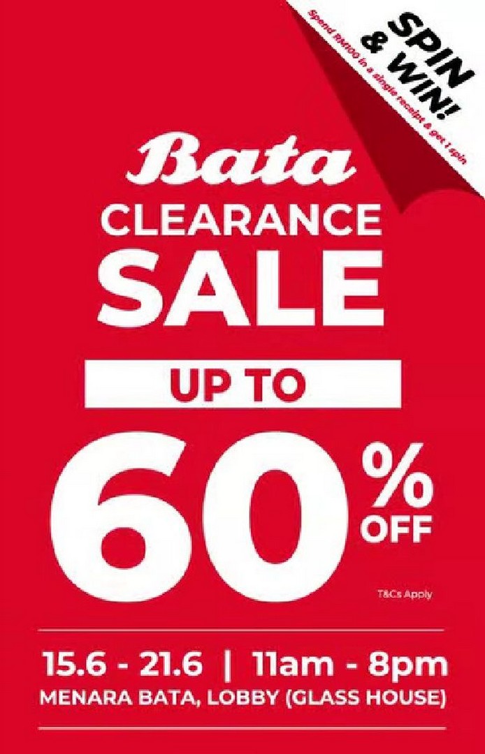 Bata-Clearance-Sale-Promotion-–-Enjoy-Up-to-60-OFF-Footwear 15–21 June 2026: Bata Clearance Sale Promotion – Enjoy Up to 60% OFF Footwear and Spin & Win Rewards at Menara Bata, Petaling Jaya