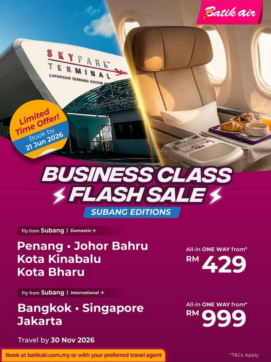 Batik-Air-Malaysia-Business-Class-Promotion-from-RM429 Now till 21 June 2026: Batik Air Malaysia Business Class Promotion from RM429, Premium Comfort Fare Deal from Subang Airport