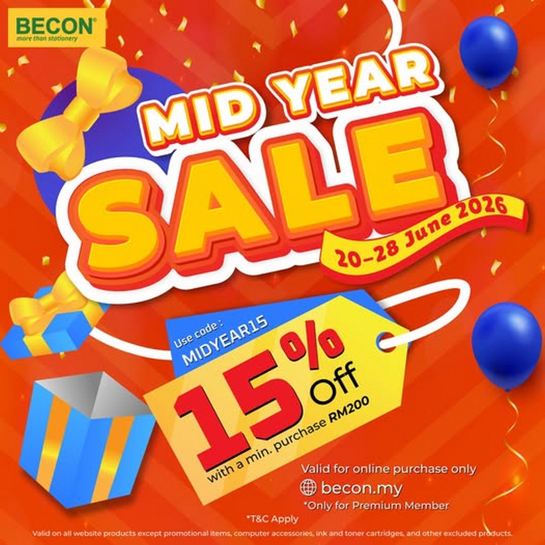 Becon-Stationery-Premium-Members-15-OFF-Promotion 20–28 June 2026: Becon Stationery Premium Members 15% OFF Promotion – Save More on Your Favourite Stationery and Office Essentials