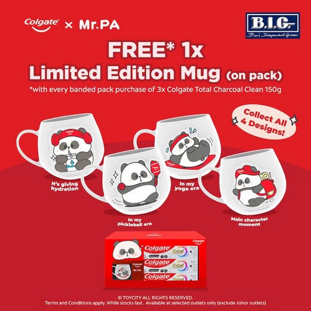 Bens-Independent-Grocer-B.I.G-Colgate-Total-Charcoal-Clean-Promotion 22 June 2026 onwards: Ben's Independent Grocer (B.I.G) Colgate Total Charcoal Clean Promotion – Free Limited Edition Mr. PA Mug with Purchase