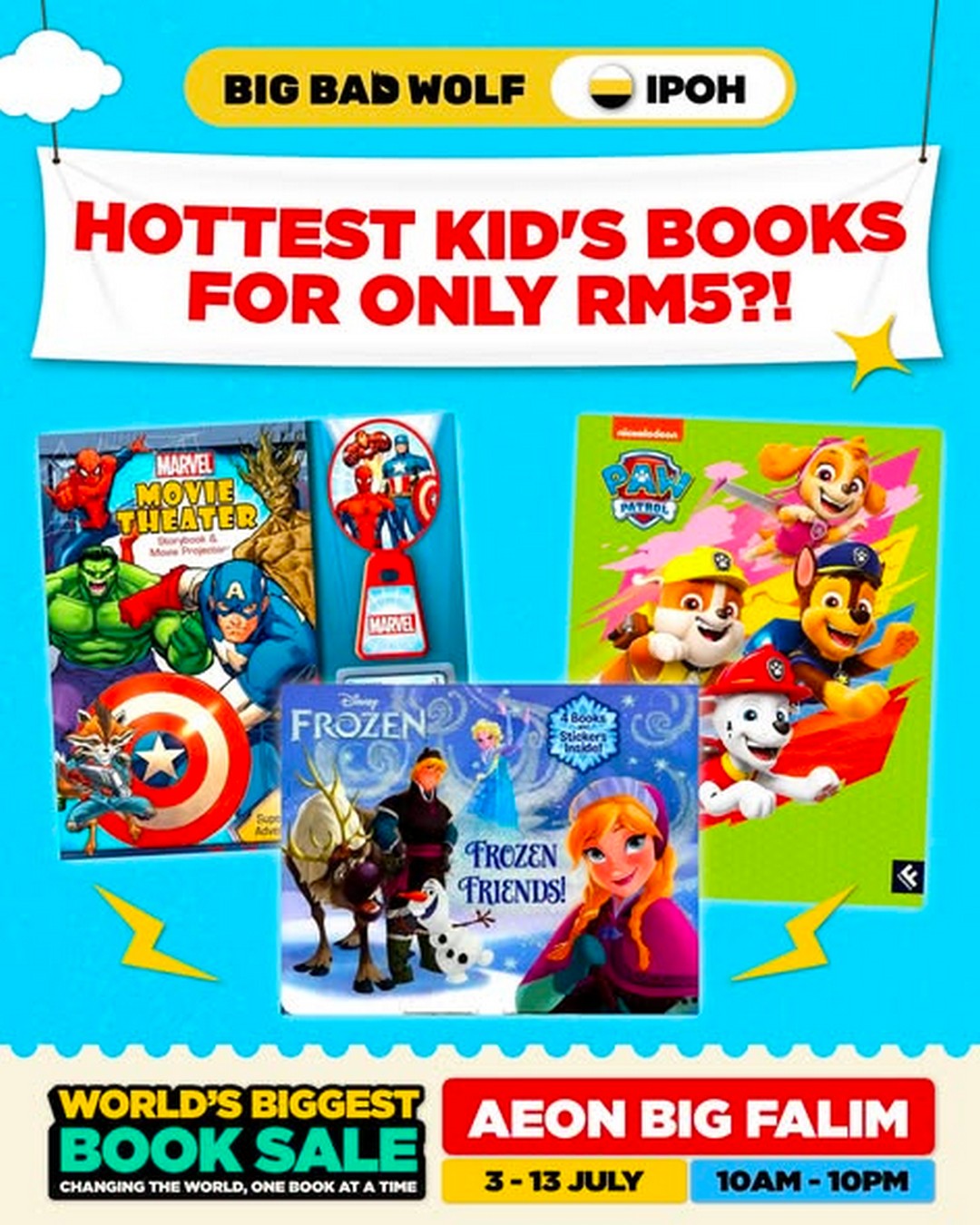 Big-Bad-Wolf-Books-RM5-Childrens-Books-Promotion 3–13 July 2026: Big Bad Wolf Books RM5 Children’s Books Promotion at AEON Big Falim Ipoh – Discover Popular Disney, Marvel and Roald Dahl Titles with Free Admission