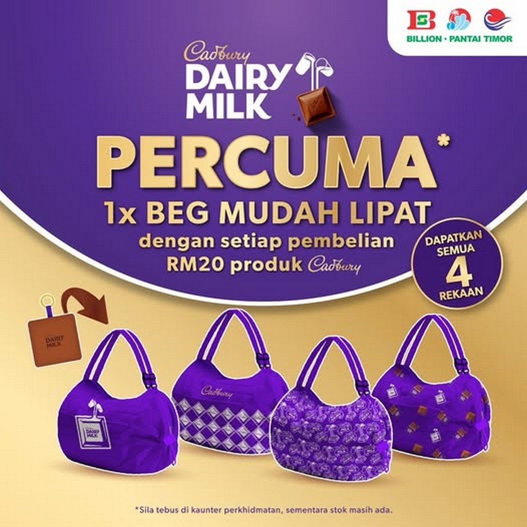 Billion-Malaysia-x-Cadbury-Shop-Collect-Style-Campaign 12 June 2026 onwards: Billion Malaysia x Cadbury Shop, Collect & Style Campaign: Limited Edition Easy Folding Bag Giveaway Promotion Across Malaysia