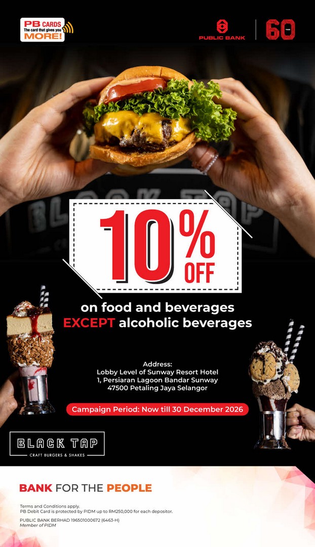 Black-Tap-Craft-Burgers-Shakes-PB-Privileges Now till 30 December 2026: Black Tap Craft Burgers & Shakes PB Privileges, 10% Off Dining Promotion at Sunway Resort Hotel, Bandar Sunway