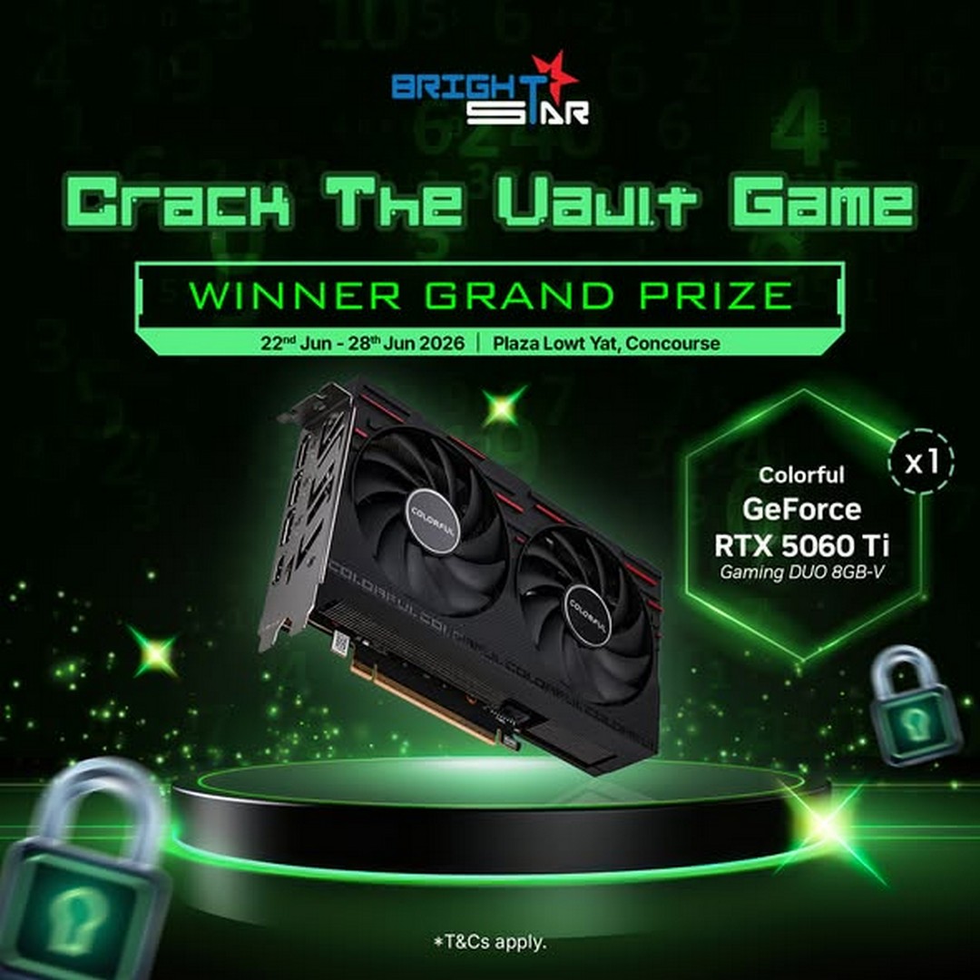 Brightstar-Computer-Crack-The-Vault-Game-at-Plaza-Low-Yat-Kuala-Lumpur 22–28 June 2026: Brightstar Computer Crack The Vault Game at Plaza Low Yat, Kuala Lumpur – Win GeForce RTX 5060 Ti GPU Giveaway Roadshow Promotion