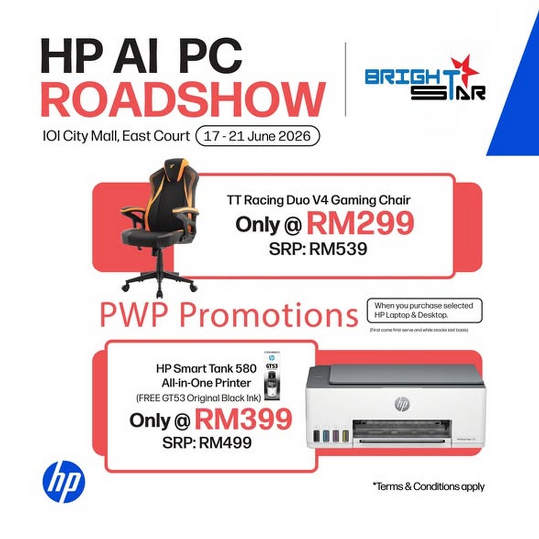 Brightstar-Computer-HP-AI-PC-Roadshow-at-IOI-City-Mall-Putrajaya-1 17–21 June 2026: Brightstar Computer HP AI PC Roadshow at IOI City Mall Putrajaya, Promotion Featuring AI PCs, Printers, Free Gifts and PWP Deals