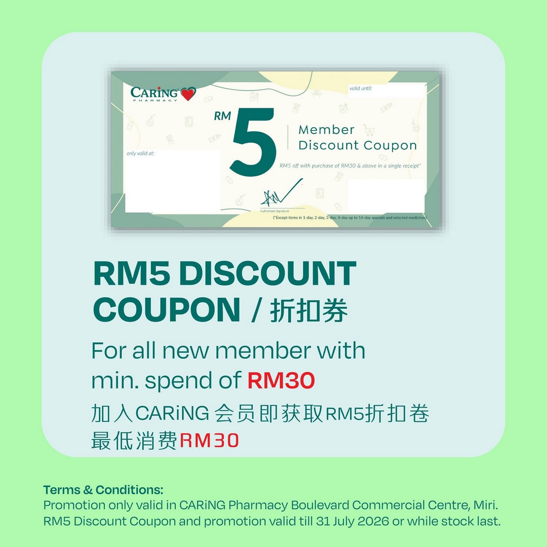 CARiNG-Pharmacy-Miri-Boulevard-Commercial-Centre-New-Outlet-Opening-4 20 June–31 July 2026: CARiNG Pharmacy Miri Boulevard Commercial Centre New Outlet Opening Promotion, Free Gifts, Rewards & Discounts in Sarawak Malaysia
