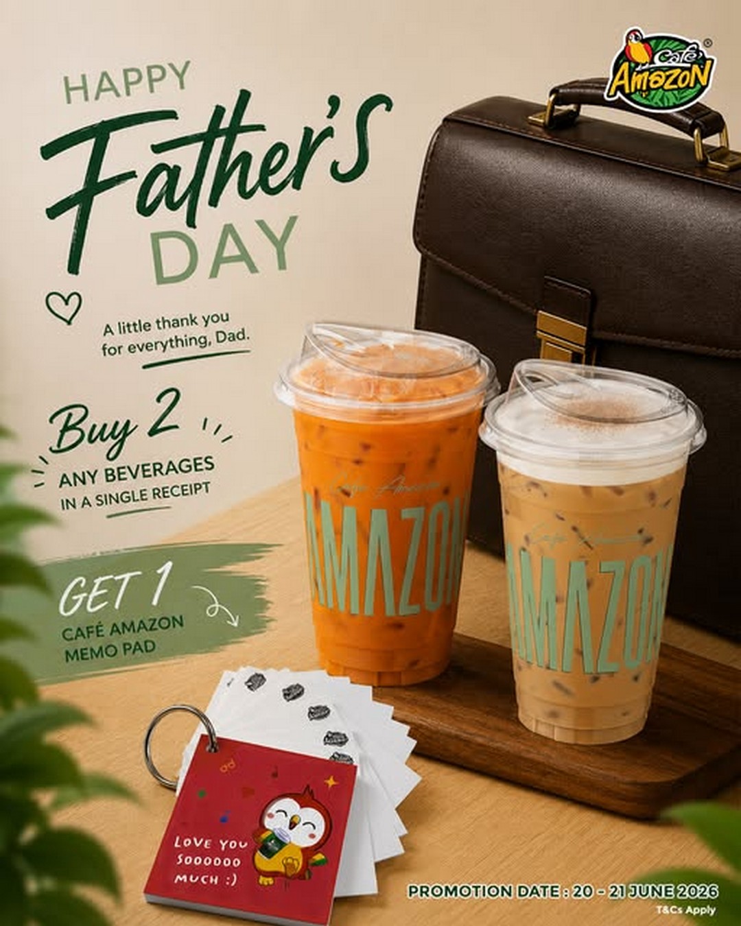 Cafe-Amazon-Malaysia-Fathers-Day-Promotion 20–21 June 2026: Café Amazon Malaysia Father’s Day Promotion – Buy Any 2 Drinks and Receive a FREE Café Amazon Memo Pad