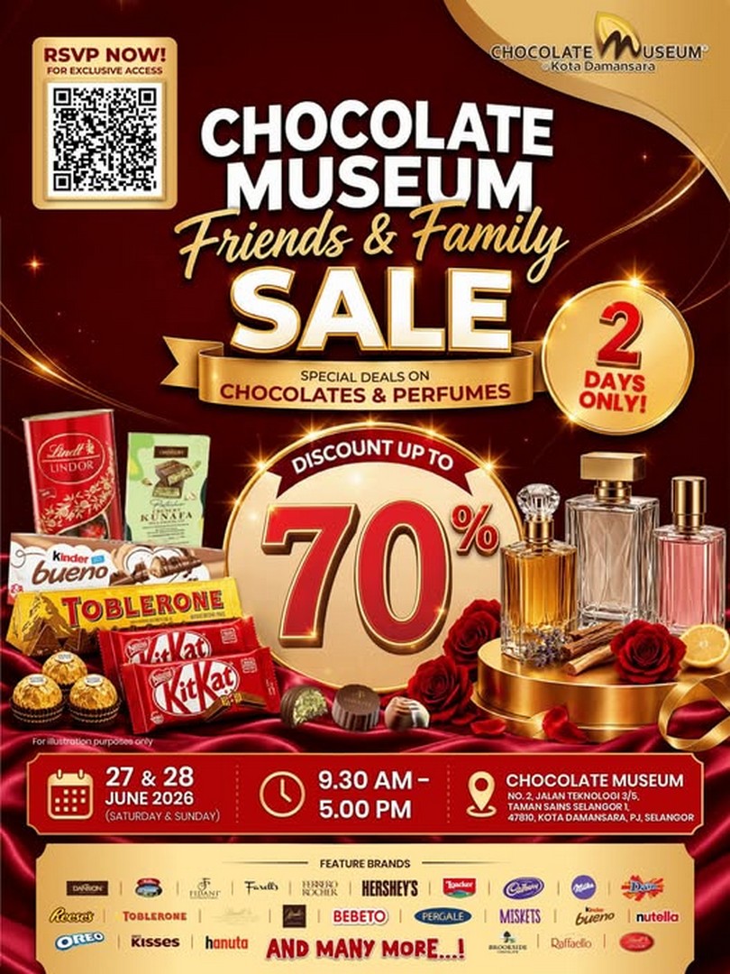 Chocolate-Museum-Friends-Family-Sale-Chocolates-Perfumes-Discounts 27–28 June 2026: Chocolate Museum Friends & Family Sale, Chocolates & Perfumes Discounts Up To 70% Off Promotion