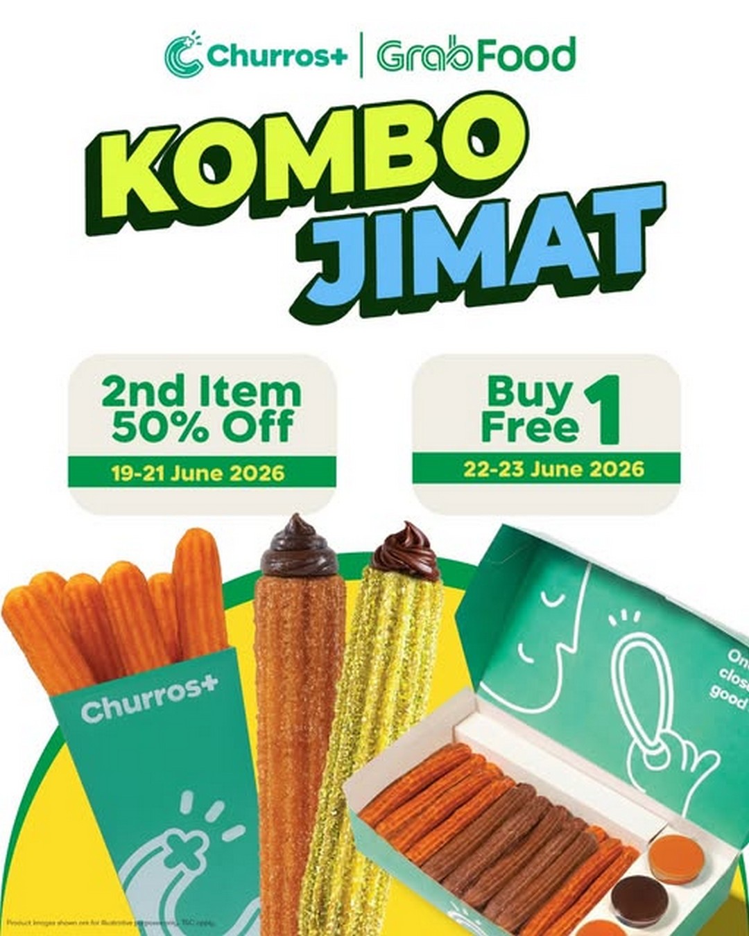 Churros-Plus-Malaysia-GrabFood-Kombo-Jimat-Promotion 19–23 June 2026: Churros Plus Malaysia GrabFood Kombo Jimat Promotion – Enjoy 50% Off Your Second Item and Buy 1 Free 1 Deals
