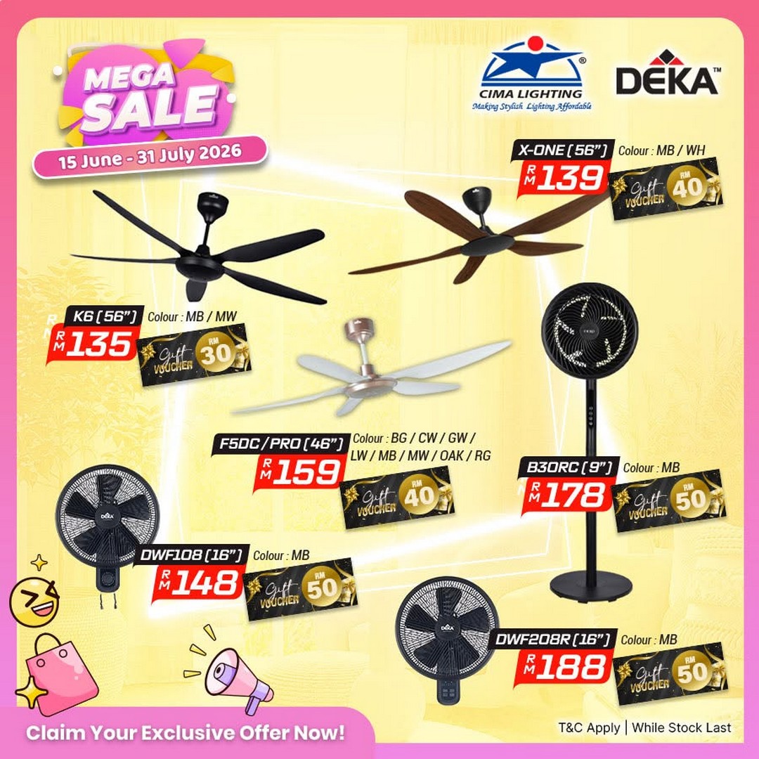 Cima-Lighting-Mega-Sale-6 15 June–31 July 2026: Cima Lighting Mega Sale: Up to 70% Off Home & Electrical Appliances + Free Voucher Deals Across Selected Brands