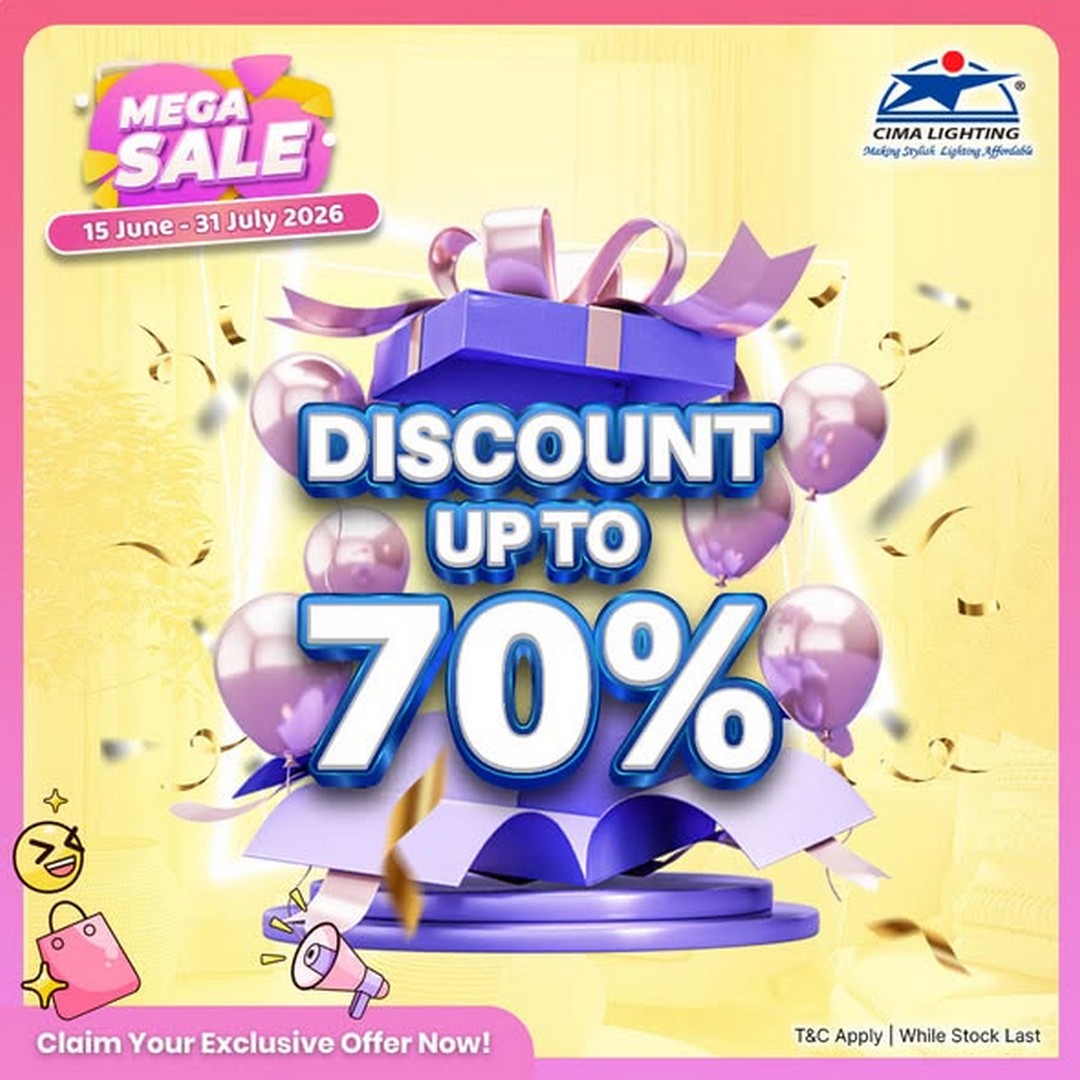 Cima-Lighting-Mega-Sale 15 June–31 July 2026: Cima Lighting Mega Sale: Up to 70% Off Home & Electrical Appliances + Free Voucher Deals Across Selected Brands