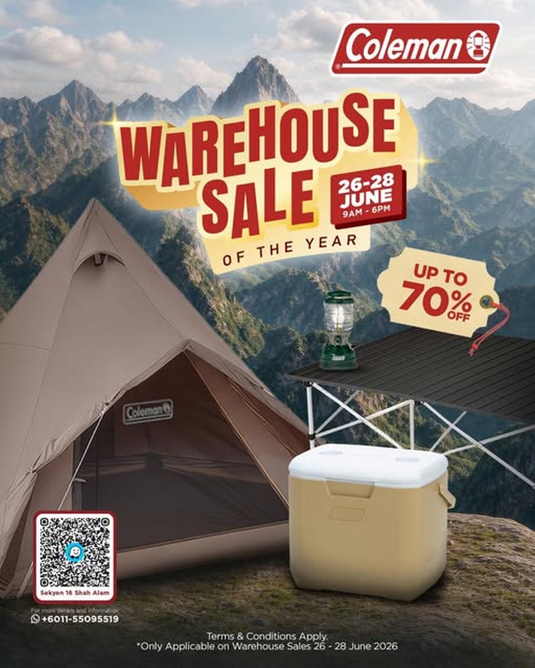 Coleman-Malaysia-Warehouse-Sale-2026 26–28 June 2026: Coleman Malaysia Warehouse Sale 2026, Massive Outdoor Gear Promotion with Up to 70% Off in Shah Alam