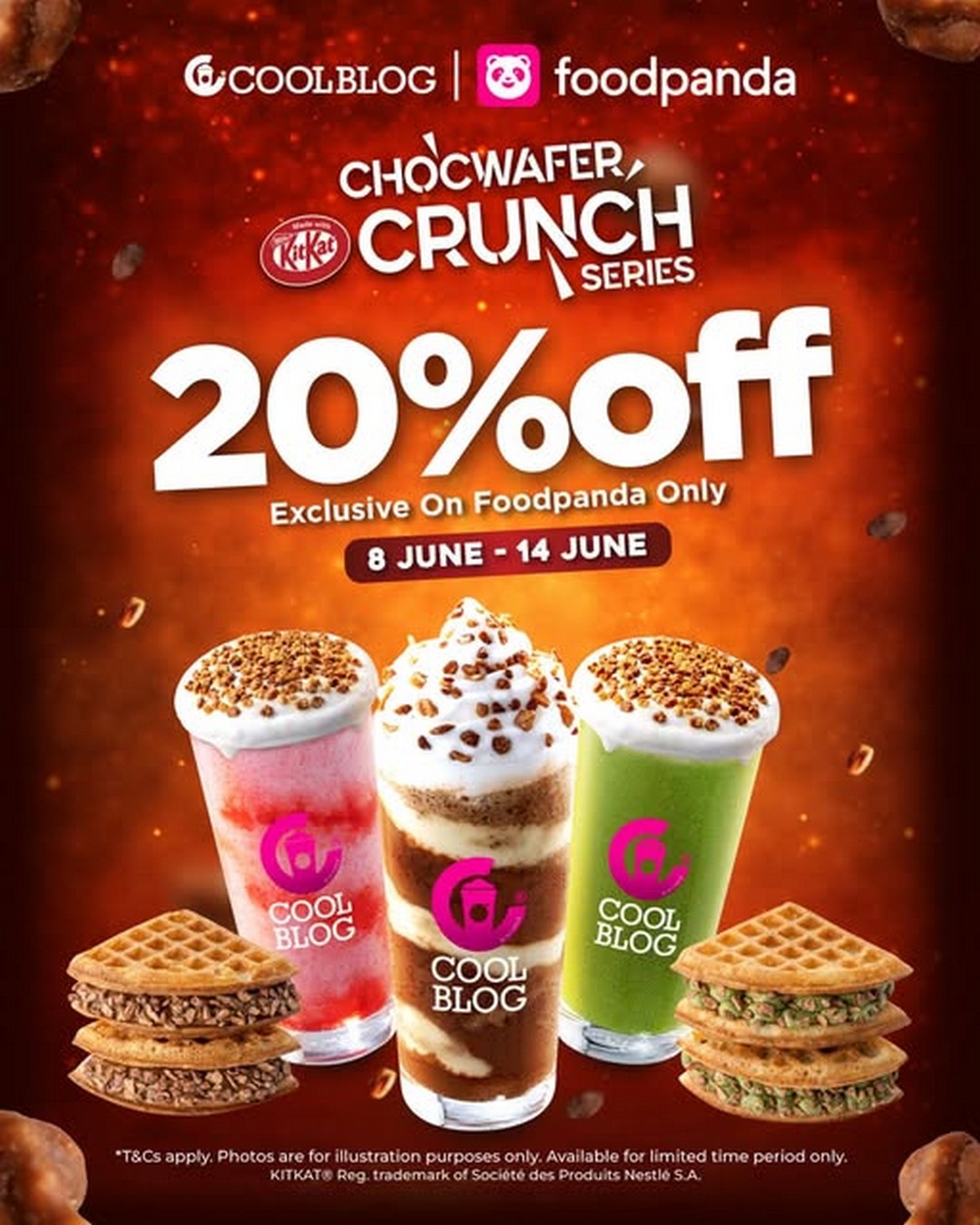 Coolblog-Malaysia-Chocwafer-Crunch-Series-x-KITKAT-Promotion 8-14 June 2026: Coolblog Malaysia Chocwafer Crunch Series x KITKAT Promotion – Enjoy 20% OFF on Foodpanda Delivery Orders