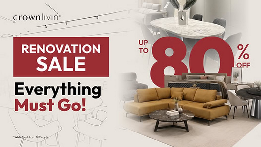 Crownlivin-Showroom-Clearance-Sale 1–30 June 2026: Crownlivin Showroom Clearance Sale – Enjoy Up to 80% OFF Furniture at Their Damansara Showroom