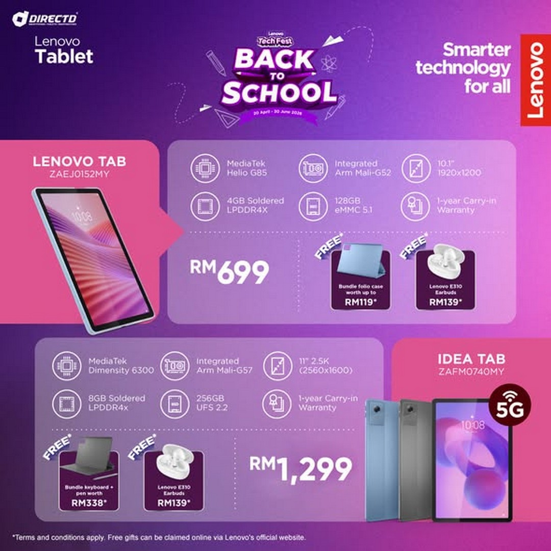 DirectD-Lenovo-Back-to-School-Promotion-1 20 April – 30 June 2026: DirectD Lenovo Back-to-School Promotion – Enjoy Free Gifts Worth Up to RM757 with Selected Lenovo Tablets