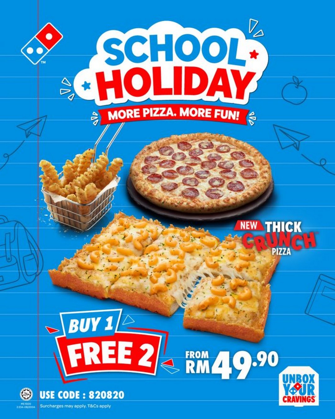 Dominos-Pizza-Malaysia-School-Holiday-Buy-1-Free-2-Promotion 1-7 June 2026: Domino's Pizza Malaysia School Holiday Buy 1 Free 2 Promotion – Get Free Regular Pizza and Side from RM49.90