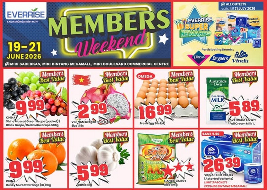 Everrise-Members-Weekend-Exclusive-Members-Weekend-Sale-1 19–21 June 2026: Everrise Members’ Weekend: Exclusive Members’ Weekend Sale at All Everrise Miri Outlets, Limited-Time Grocery Savings Promotion