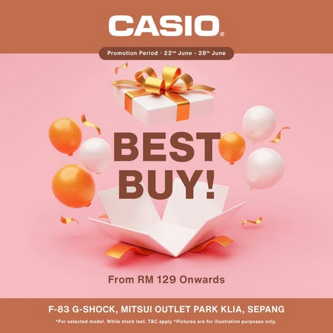 G-SHOCK-Malaysia-June-Special-Outlet-Sale 22–28 June 2026: G-SHOCK Malaysia, June Special Outlet Sale at Mitsui Outlet Park KLIA Sepang – Watch Promotion from RM129 Onwards