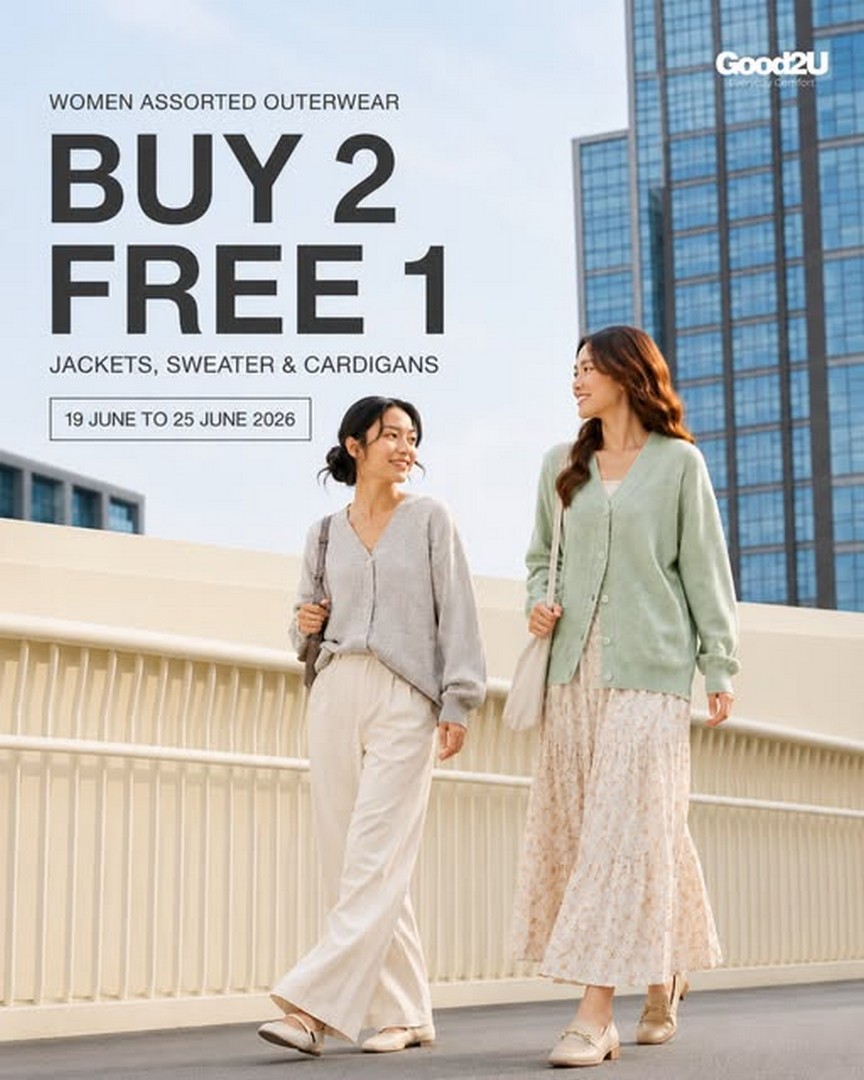Good2U-Buy-2-Free-1-Promotion-–-Grab-Womens-Jackets 19–25 June 2026: Good2U Buy 2 Free 1 Promotion – Grab Women’s Jackets, Sweaters and Cardigans from Only RM29.90 Each