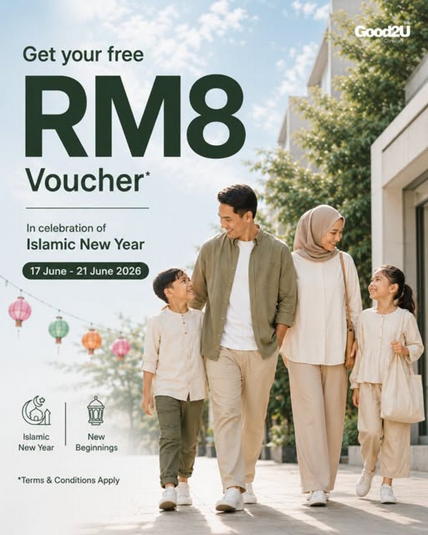 Good2U-Malaysia-Promotion-Free-RM8-Voucher-Giveaway 17–21 June 2026: Good2U Malaysia, Promotion: Free RM8 Voucher Giveaway for Awal Muharram 1448H Member Celebration Deals Across Stores Nationwide