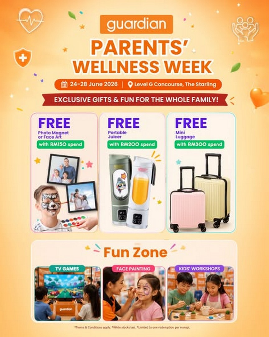 Guardian-Malaysia-Parents-Wellness-Week-Promotion-1 24-28 June 2026: Guardian Malaysia Parents’ Wellness Week Promotion at The Starling – Family Fun, Wellness Rewards and Exclusive Free Gifts Await
